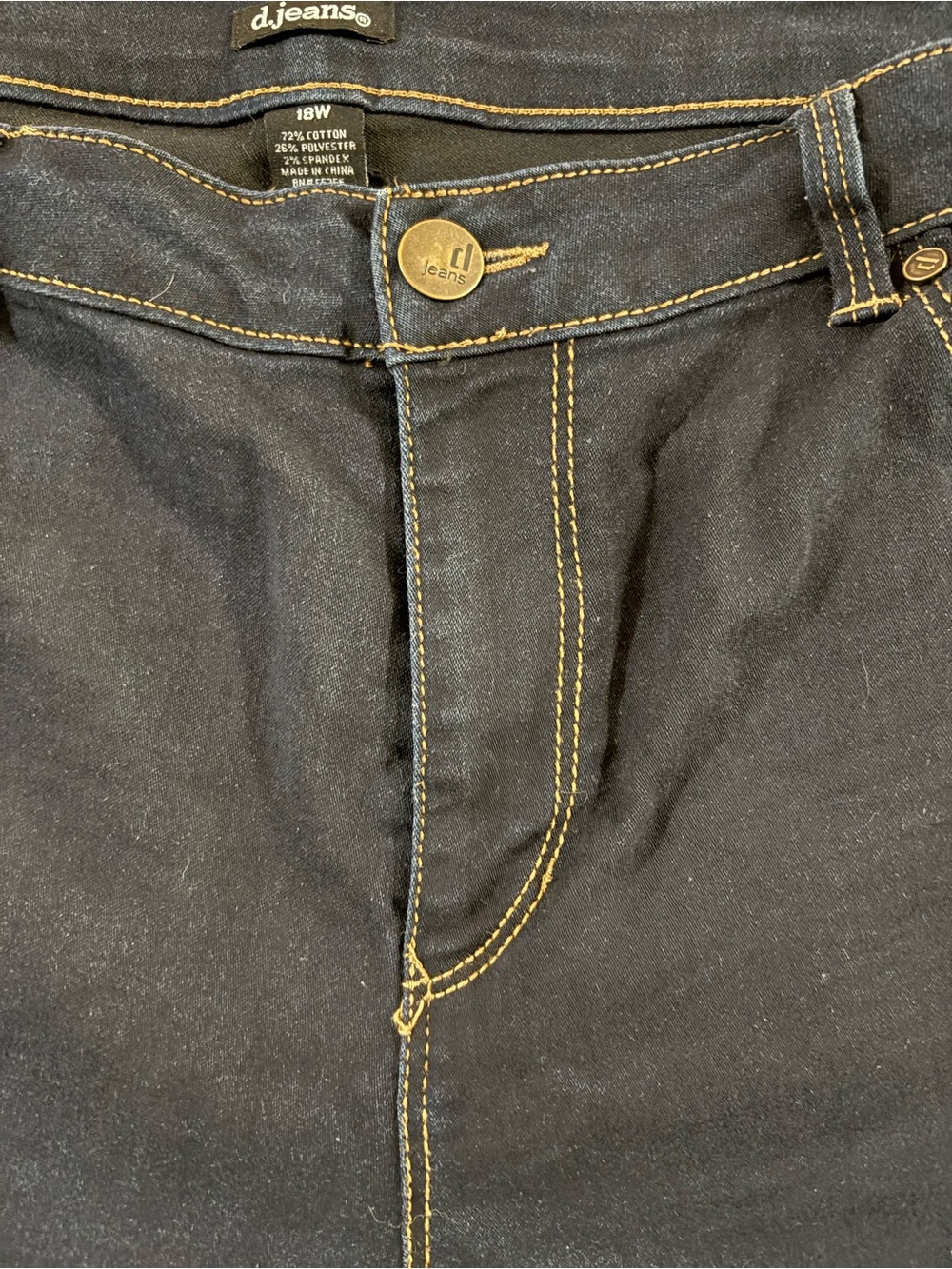 d.jeans Dark Indigo Skinny Jeans with Contrast Stitching - Picture 5 of 11